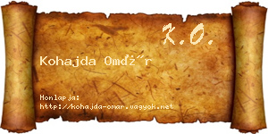 Kohajda Omár névjegykártya